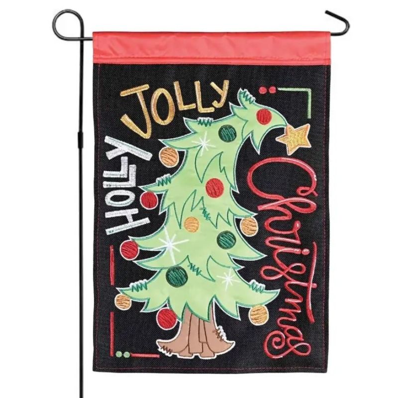 Tree Holly Jolly Christmas Garden Flag